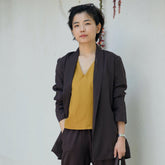 Donna 3 - Piece Blazer Suit - Coffee & Mustard